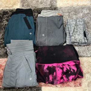 Bundle of 5 Lululemon pants/leggins Size 2 & 4